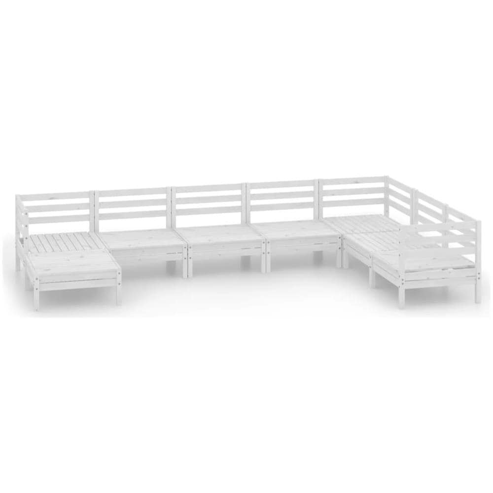Set Divani Da Giardino 8 Pz In Legno Massello Di Pino Bianco - Foto 2