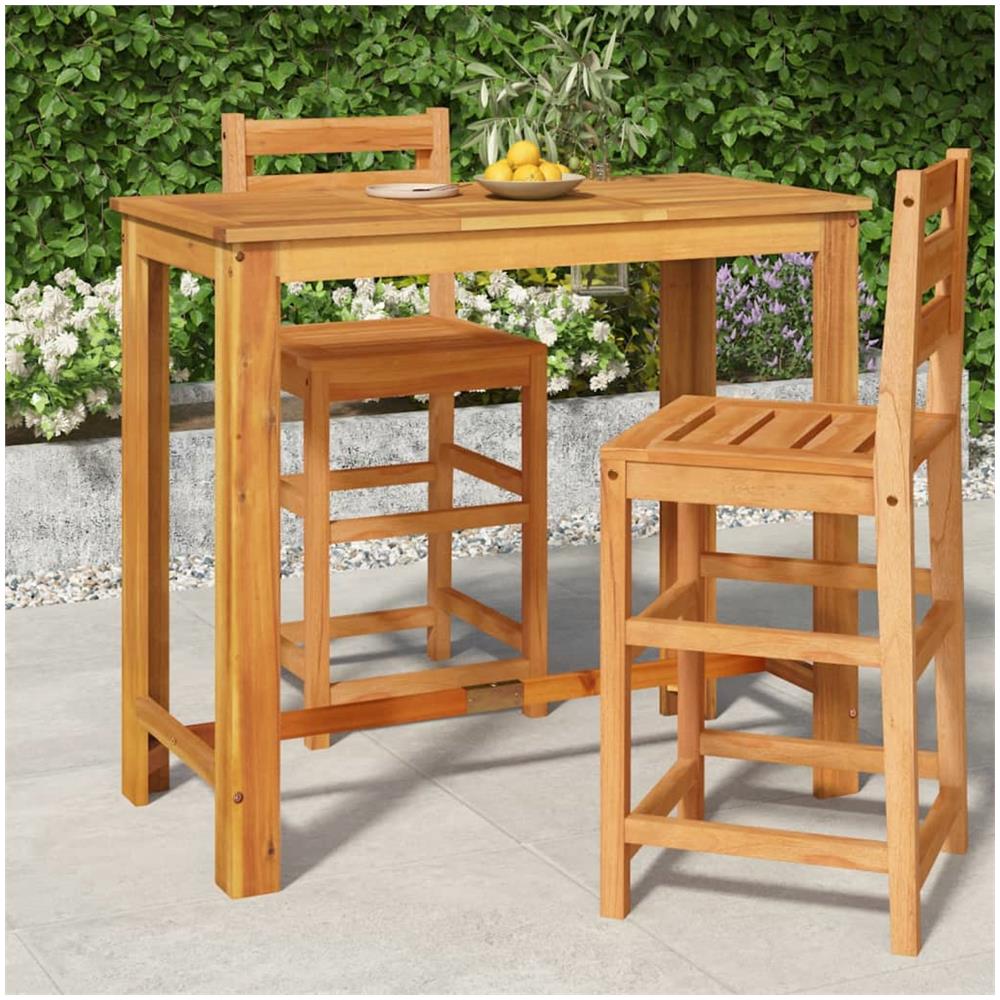 Tavolo Da Bar Da Giardino 120x60x105cm Legno Massello Di Acacia - Foto 1