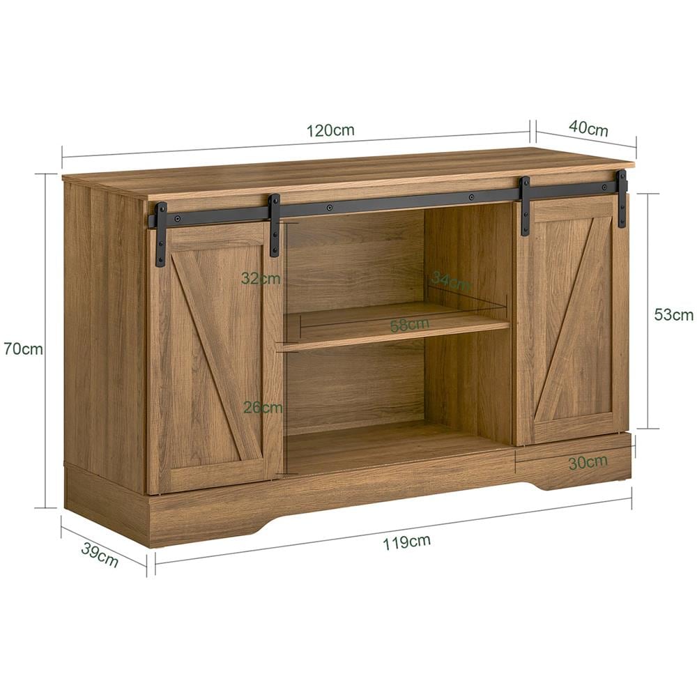 Credenza Con Ante Scorrevoli, Mobile Da Ingresso, Scarpiera, Armadietto Multifunzionale Fsb60-br - Foto 2