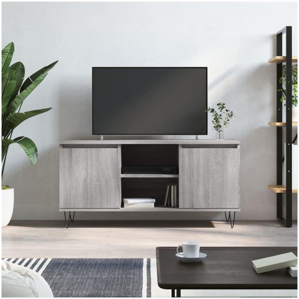 Mobile Porta Tv Grigio Sonoma 104x35x50 Cm In Legno Multistrato - Foto 1