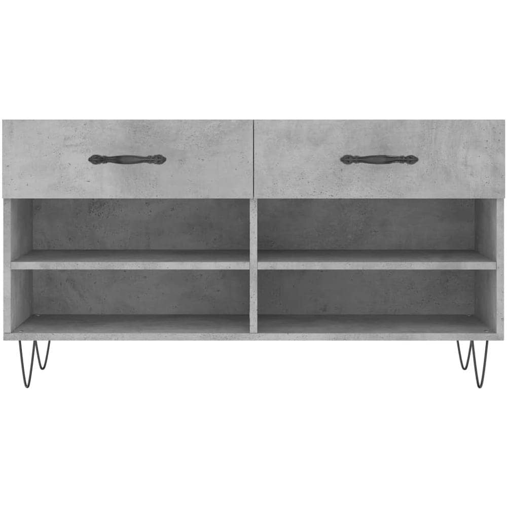 Panca Porta Scarpe Grigio Cemento 102x35x55cm Legno Multistrato - Foto 2