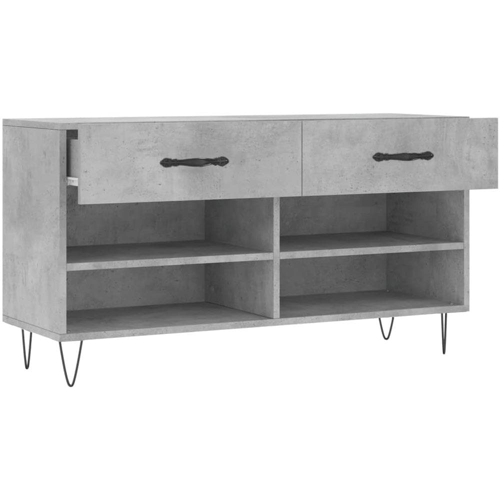 Panca Porta Scarpe Grigio Cemento 102x35x55cm Legno Multistrato - Foto 10