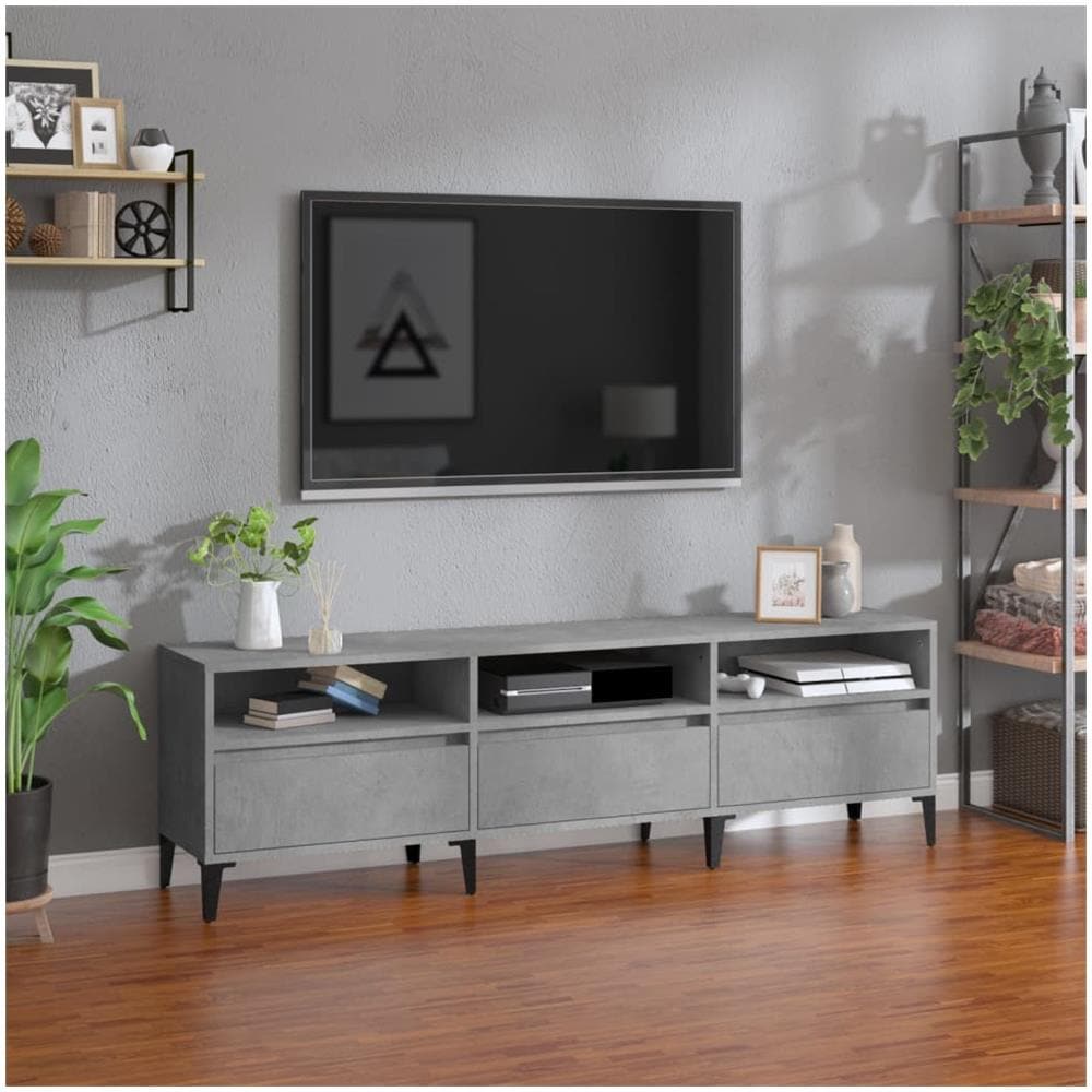 Mobile Tv Grigio Cemento 150x30x44,5 Cm Legno Multistrato - Foto 1