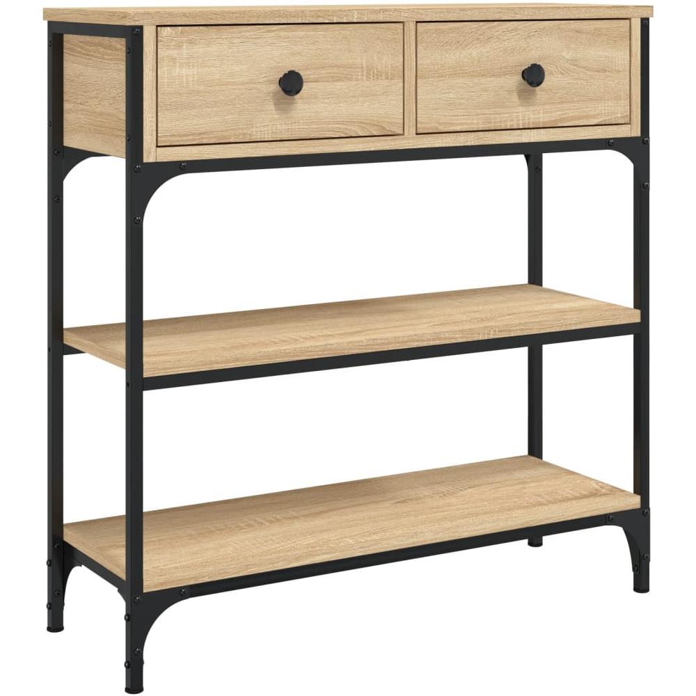 Tavolino Consolle Rovere Sonoma 72,5x25x75cm Legno Multistrato - Foto 2