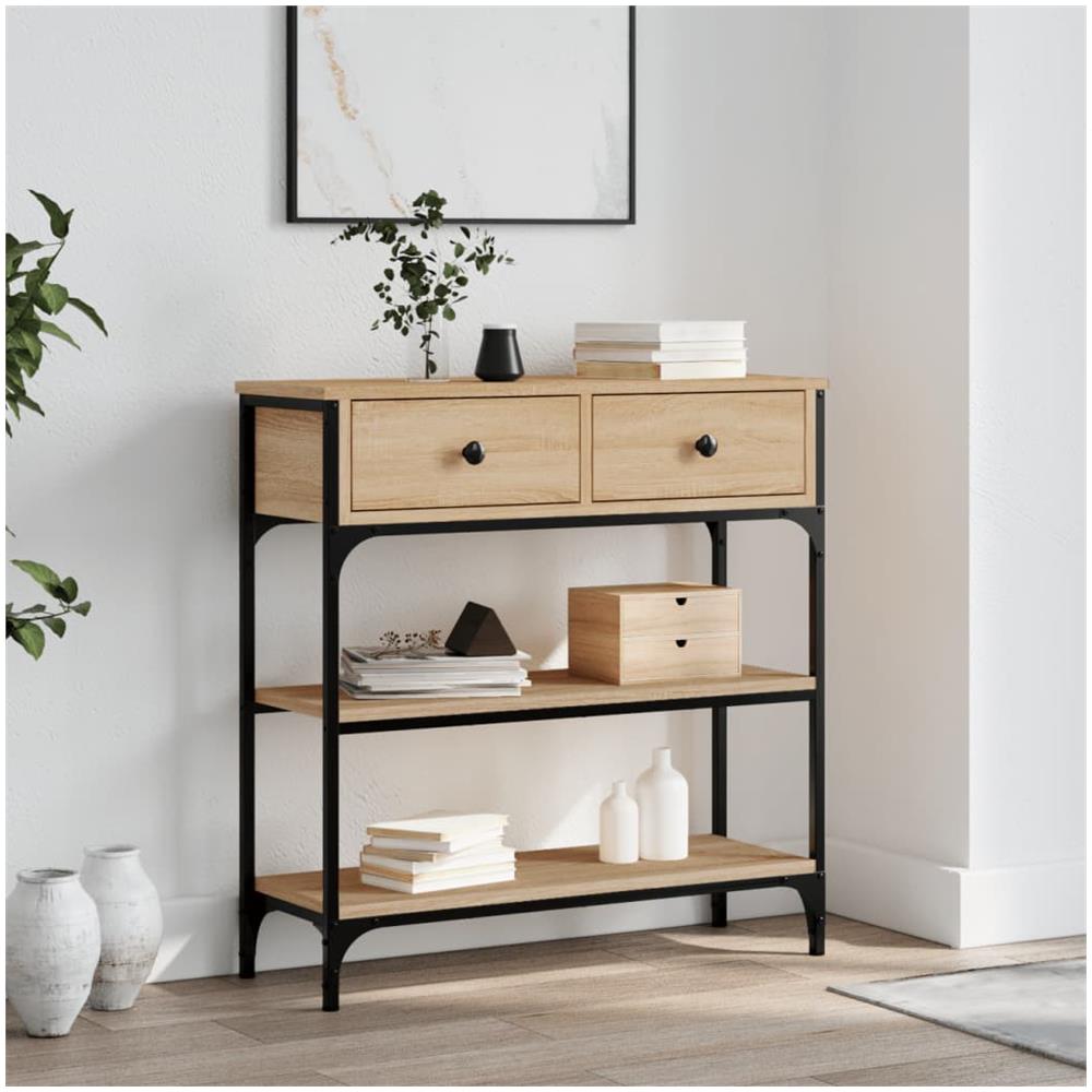 Tavolino Consolle Rovere Sonoma 72,5x25x75cm Legno Multistrato - Foto 1
