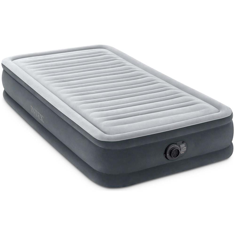 67766ND Materasso Gonfiabile Dura-Beam Comfort Plush Singolo con Pompa Elettrica Incorporata, 99x191x33 cm Grigio Chiaro - Foto 1