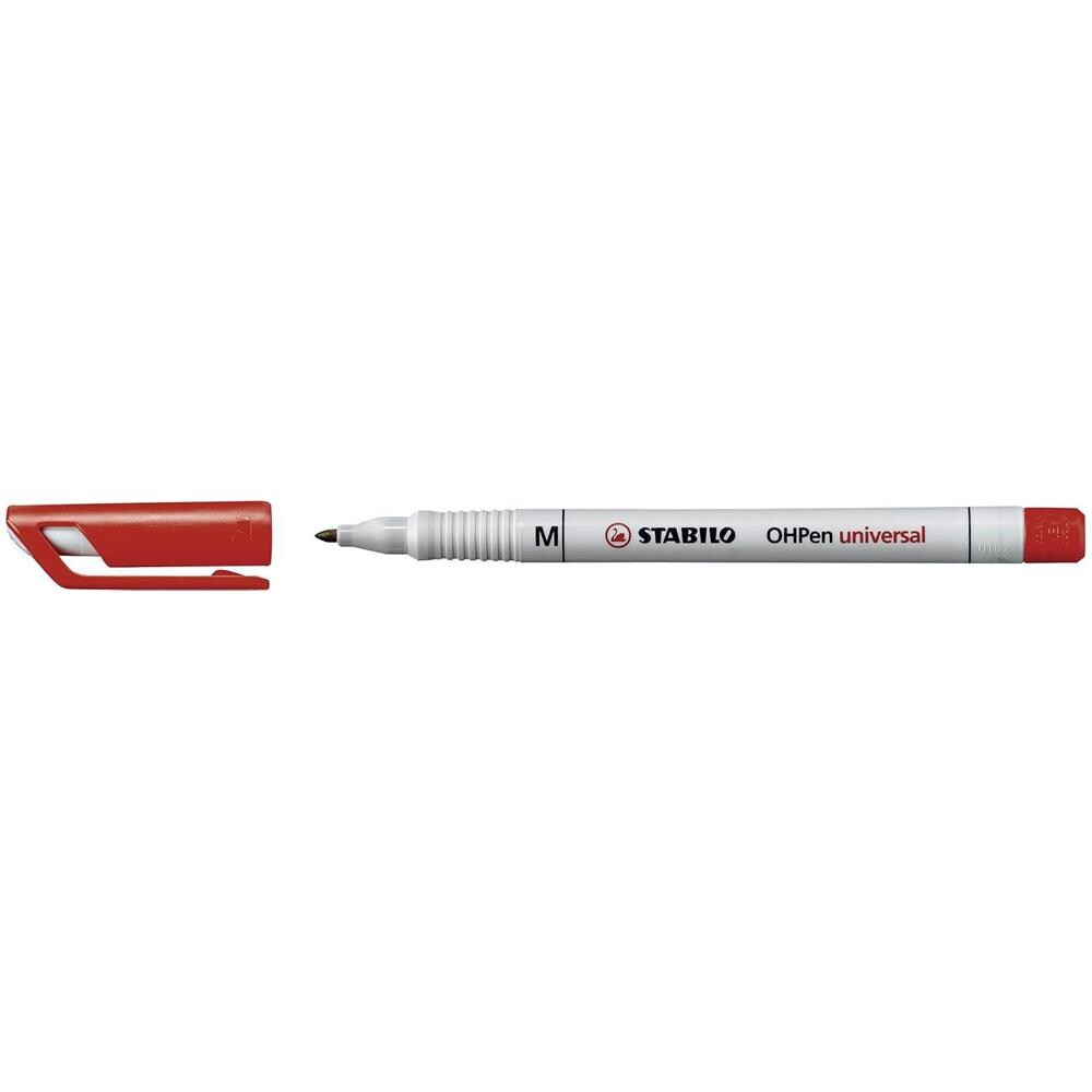 OHPen universal Cancellabile - Marcatore - Tratto Medio (1 mm) - Confezione da 10 - Rosso - Foto 2