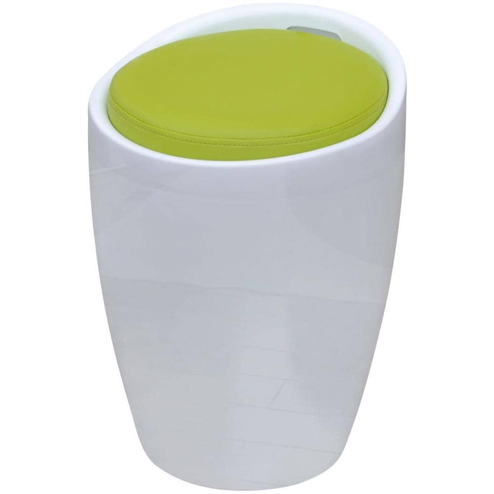 Sgabello In Abs Bianco Rotondo Con Sedile Rimovibile Verde Mela - Foto 1