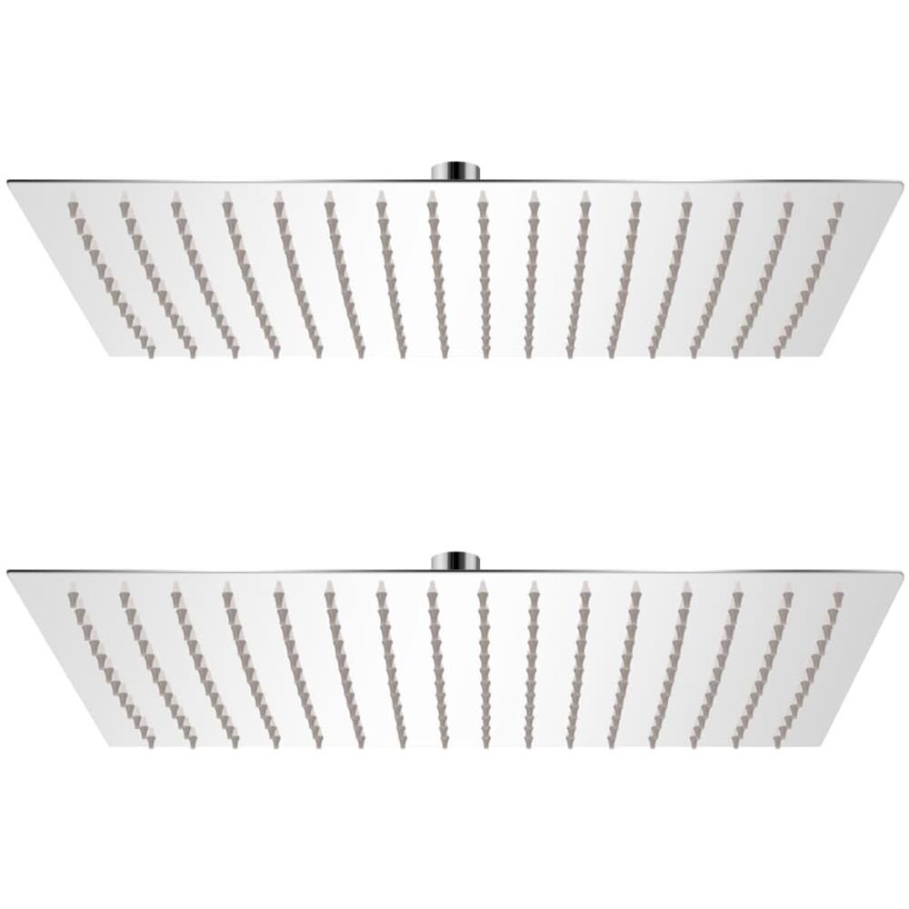 Soffione Per Doccia A Pioggia 2pz Acciaio Inossidabile 30x40cm - Foto 1