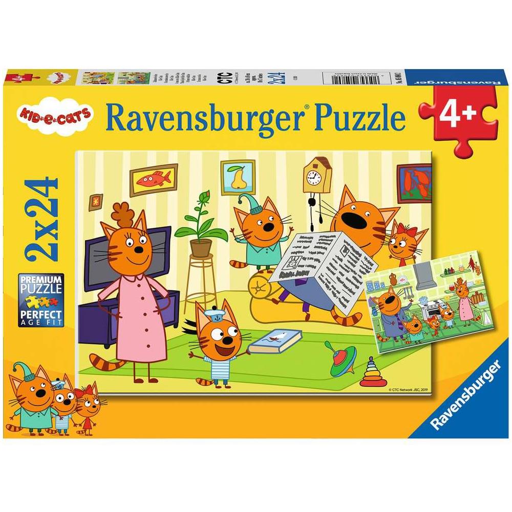 Puzzle Kid e Cats 2 x 24 pz 26 x 18 cm 05080 - Foto 1