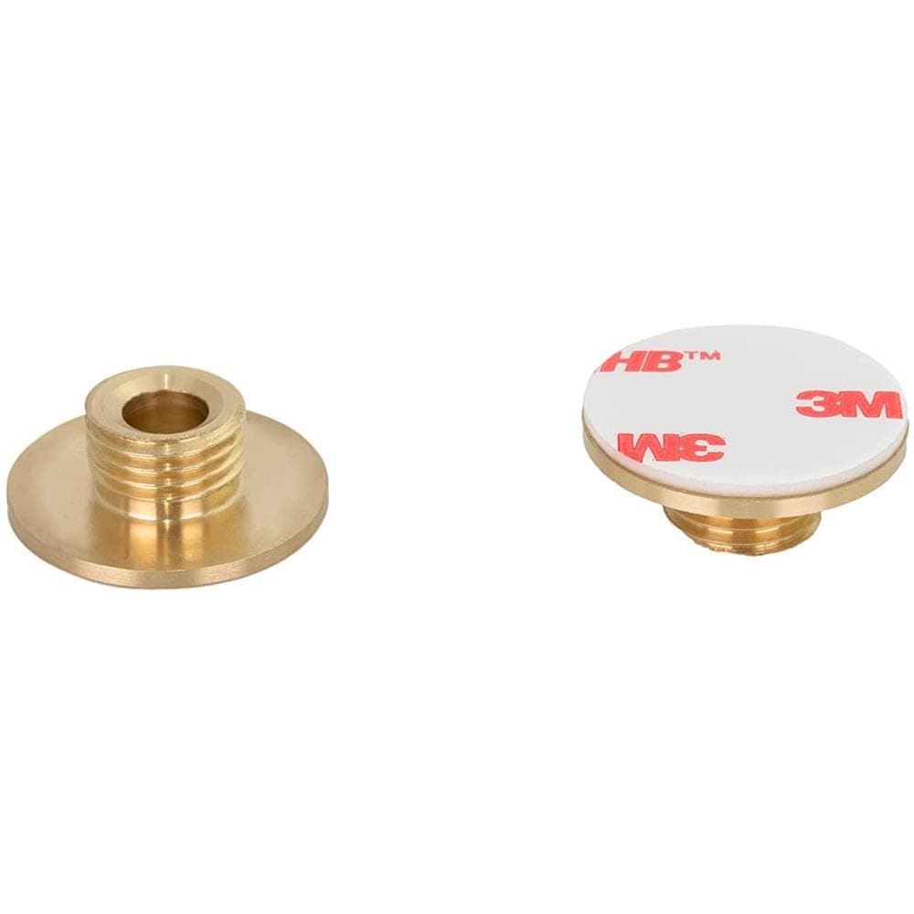 Arresto Della Porta Adesiva Con Base Filettata, Ottone Opaco, Gomma Nera, Ref. I-191 / 24x19-dual-lmt, Adesivo O Vite - Foto 2