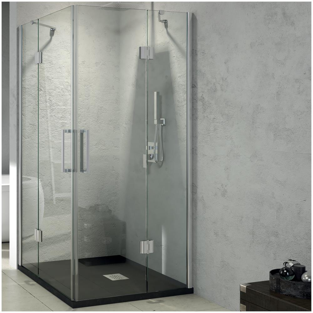Box Cabina Doccia Angolare Corner Due Ante Scorrevoli Cristallo Temprato *** Misure : 87-89x87-89xh195 Cm - Foto 1