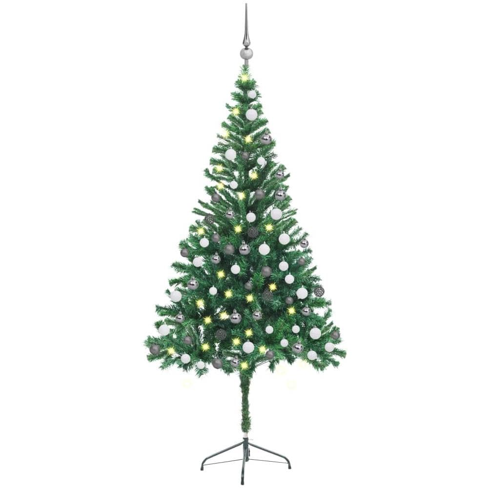 Albero Natale Artificiale con LED e Palline 180 cm 564 Rami - Foto 1