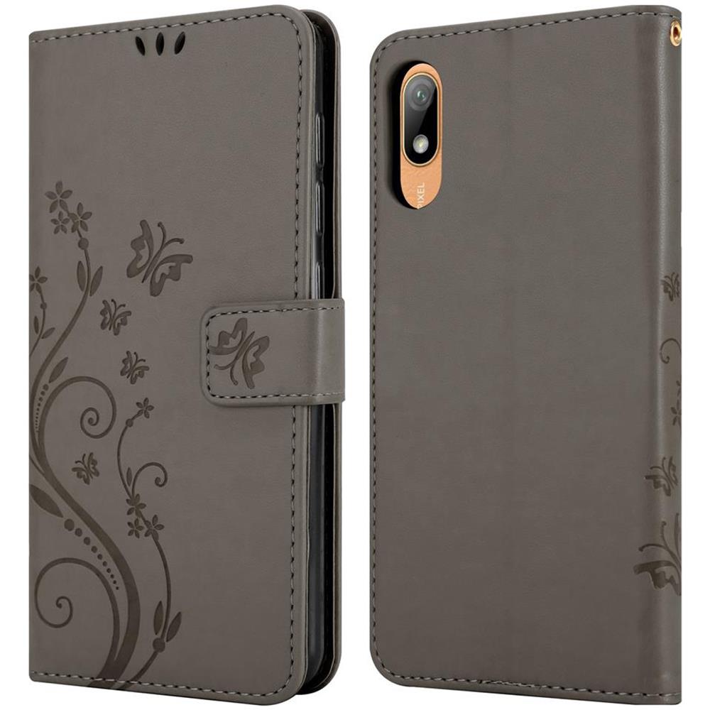 Custodia Compatibile Con Huawei Y6 Pro 2019 In Grigio Fiore - Coperchio Protettivo In Design Floreale Con Chiusura Magnetica, Funzione Stand E Slot Per Carte - Foto 8