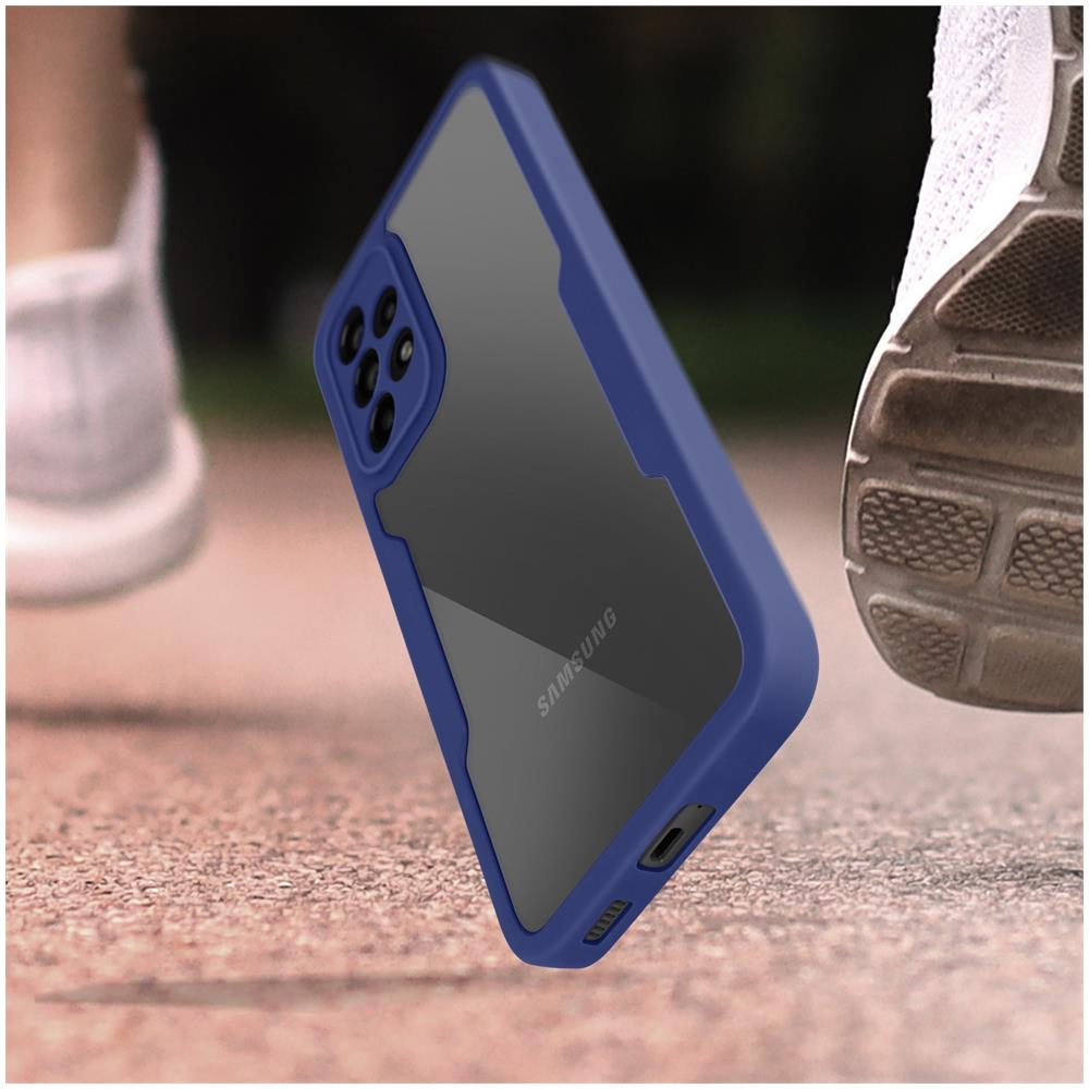 Cover Samsung Galxy A53 5g Retro Plexiglass Fronte Polimero Bordo Blu - Foto 2