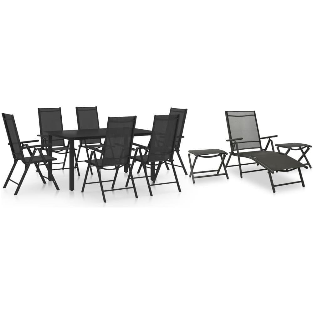 Set Da Pranzo Da Giardino 10 Pz Nero E Antracite - Foto 1