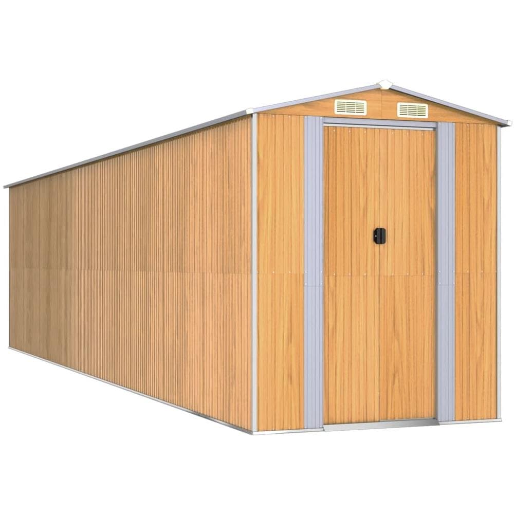 Capanno Giardino Marrone Chiaro 192x772x223 Cm Acciaio Zincato - Foto 2
