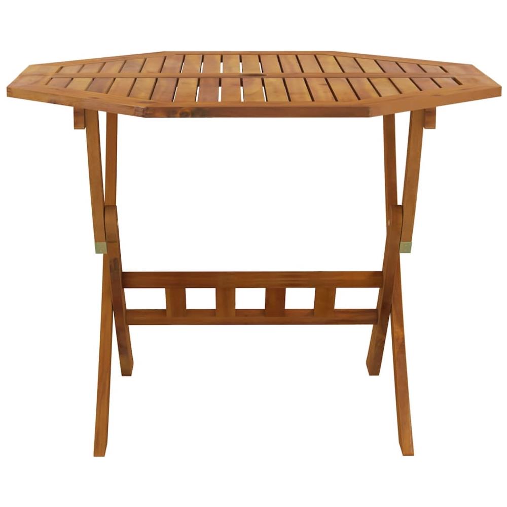 Tavolo Da Giardino Pieghevole 90x75 Cm Legno Massello Di Acacia - Foto 3