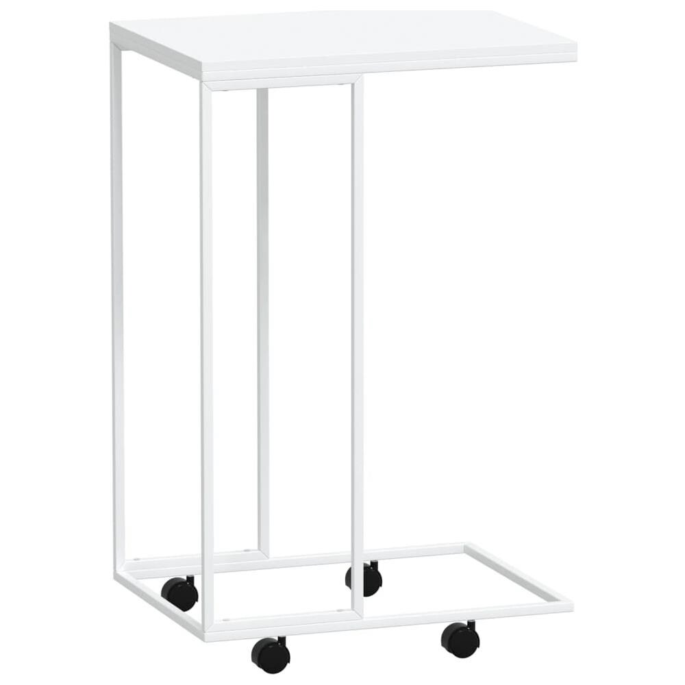 Tavolino Con Ruote Bianco 40x30x63,5cm In Legno Ingegnerizzato - Foto 2