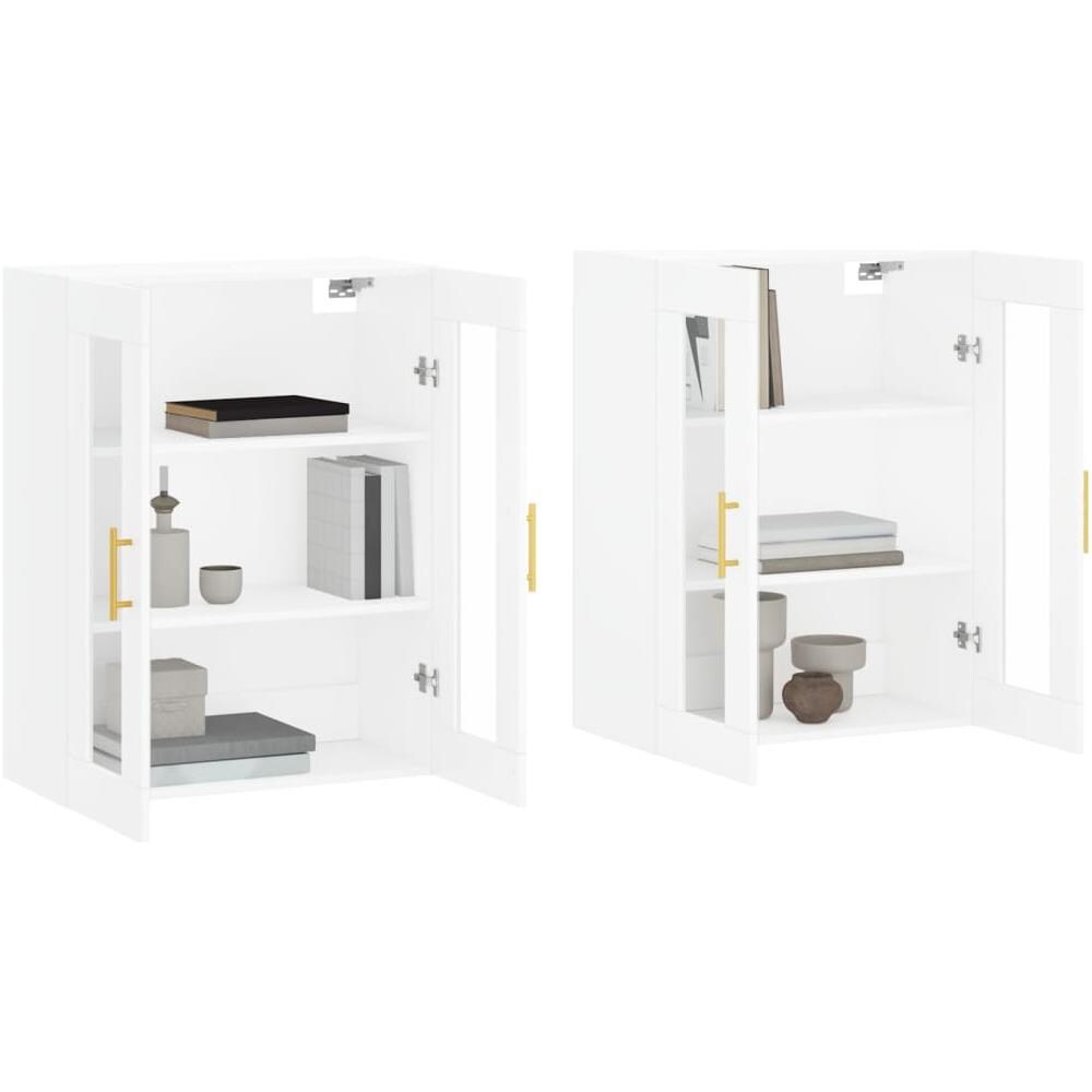 Armadietti A Parete 2 Pz Bianchi In Legno Multistrato - Foto 2