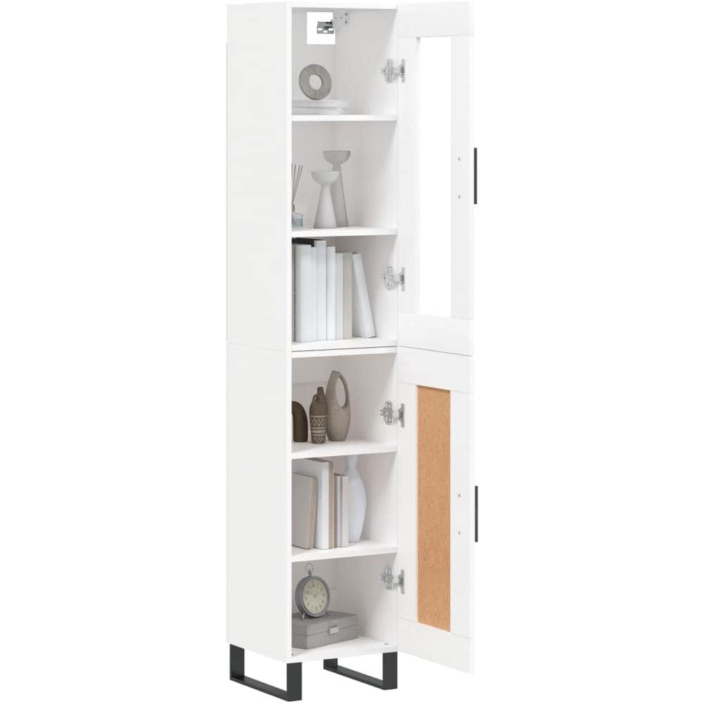 Credenza Bianca 34,5x34x180 Cm In Legno Multistrato - Foto 3