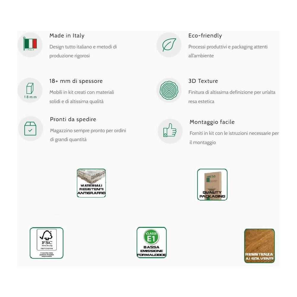 Scarpiera Surfinia, Mobile Multiuso Da Ingresso Con 5 Ante A Ribalta, Armadietto Portascarpe A Doppia Profondità, 100% Made In Italy, 67x28h183 Cm, Bianco E Cemento - Foto 4