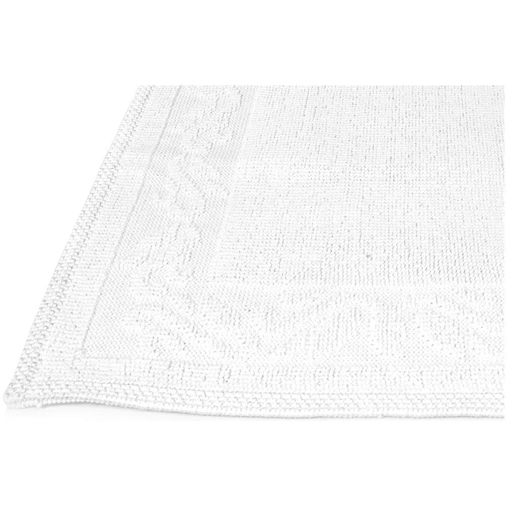 Tappeto Casa Bagno Cucina Cotone Tinta Unita Disegno Annette Colore Bianco 50x80 Bianco - Foto 2