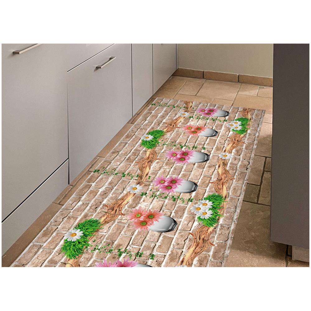 Tappeto Passatoia Cucina Digitale Antimacchia Retro Antiscivolo Vase Floreale 50x290 Vase - Foto 5