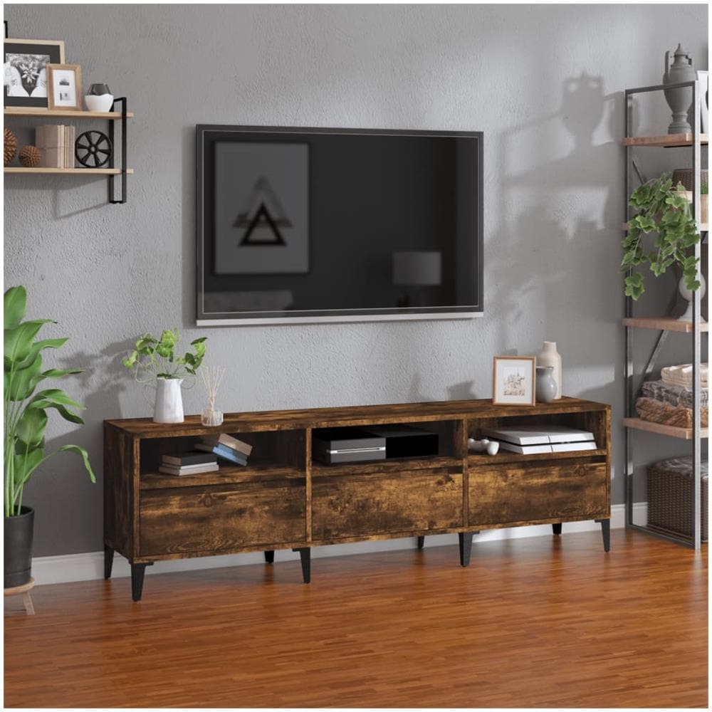 Mobile Porta Tv Rovere Fumo 150x30x44,5 Cm In Legno Multistrato - Foto 1