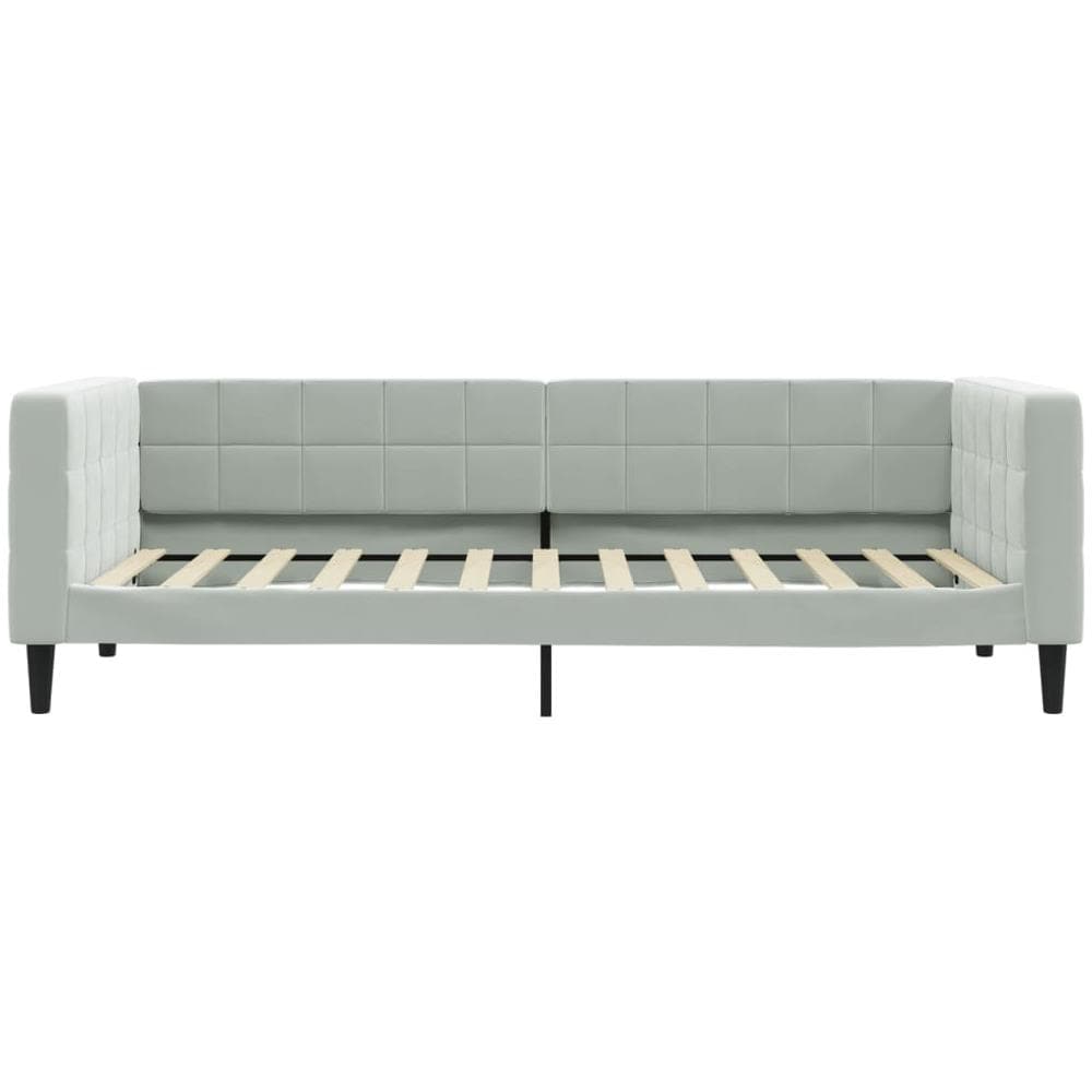 Letto Da Giorno Grigio Chiaro 100x200 Cm In Velluto - Foto 2