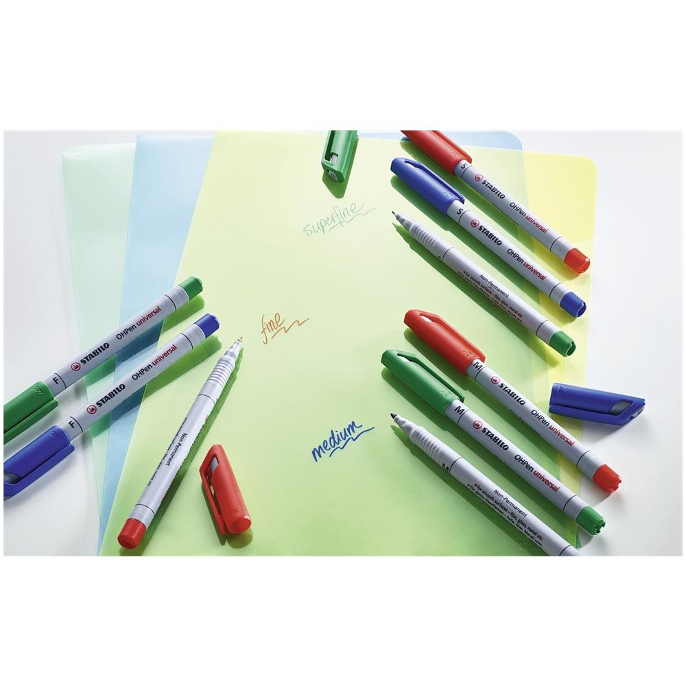 OHPen universal Cancellabile - Marcatore - Tratto Medio (1 mm) - Confezione da 10 - Blu - Foto 2