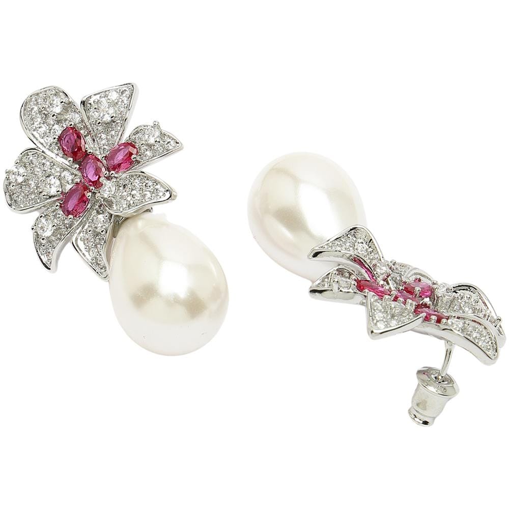 Orecchini Pendenti Floreali con Zirconi Collezione Diva - Foto 2