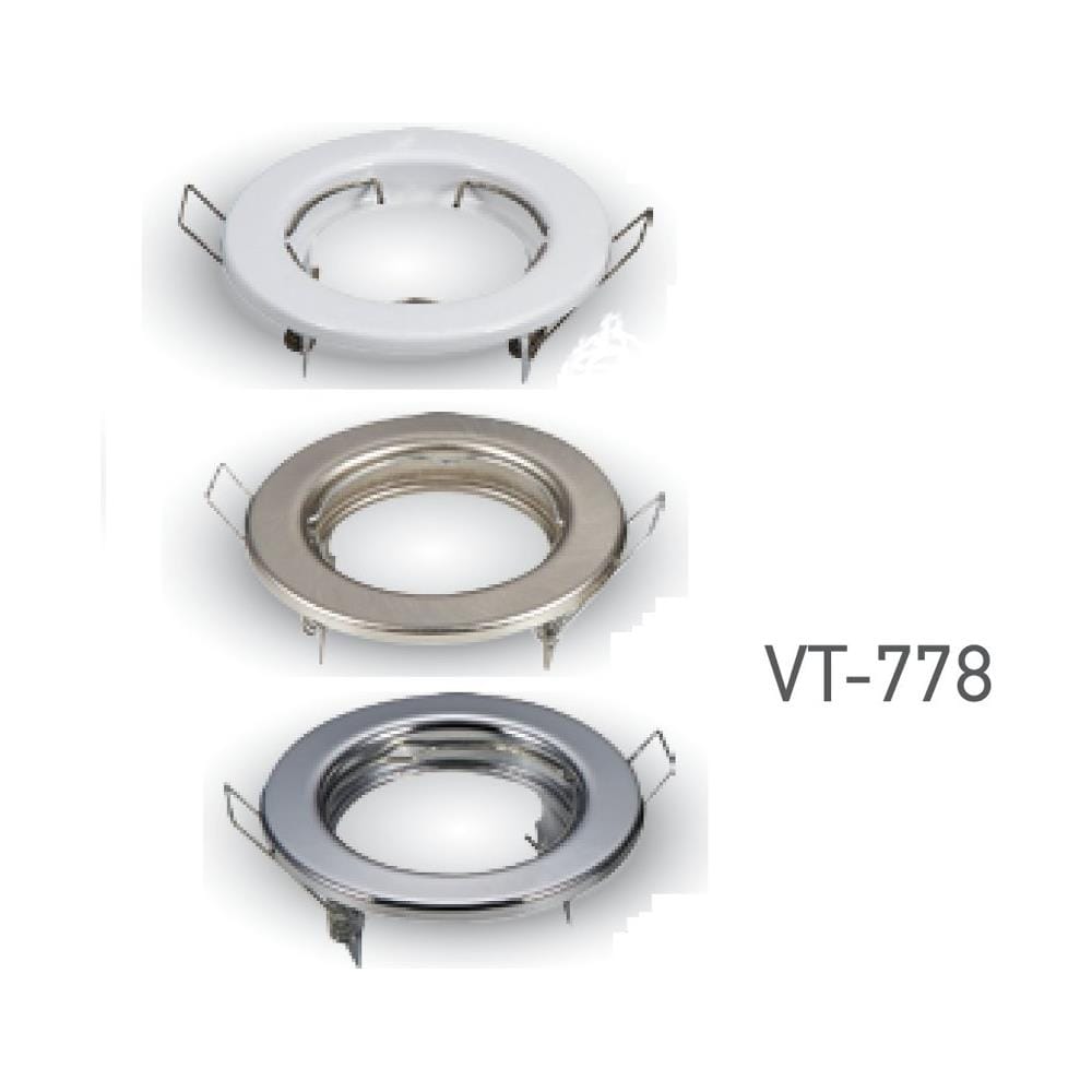 Porta Faretti Led Incasso Fisso Rotondo Bianco Vt-778 3584 Confezione 2 Pz. - Foto 1
