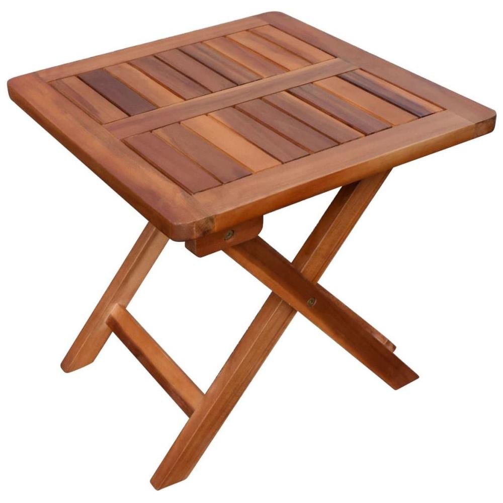 Sedia a Sdraio e Tavolo Set 3 pz Legno Massello Acacia Marrone - Foto 7