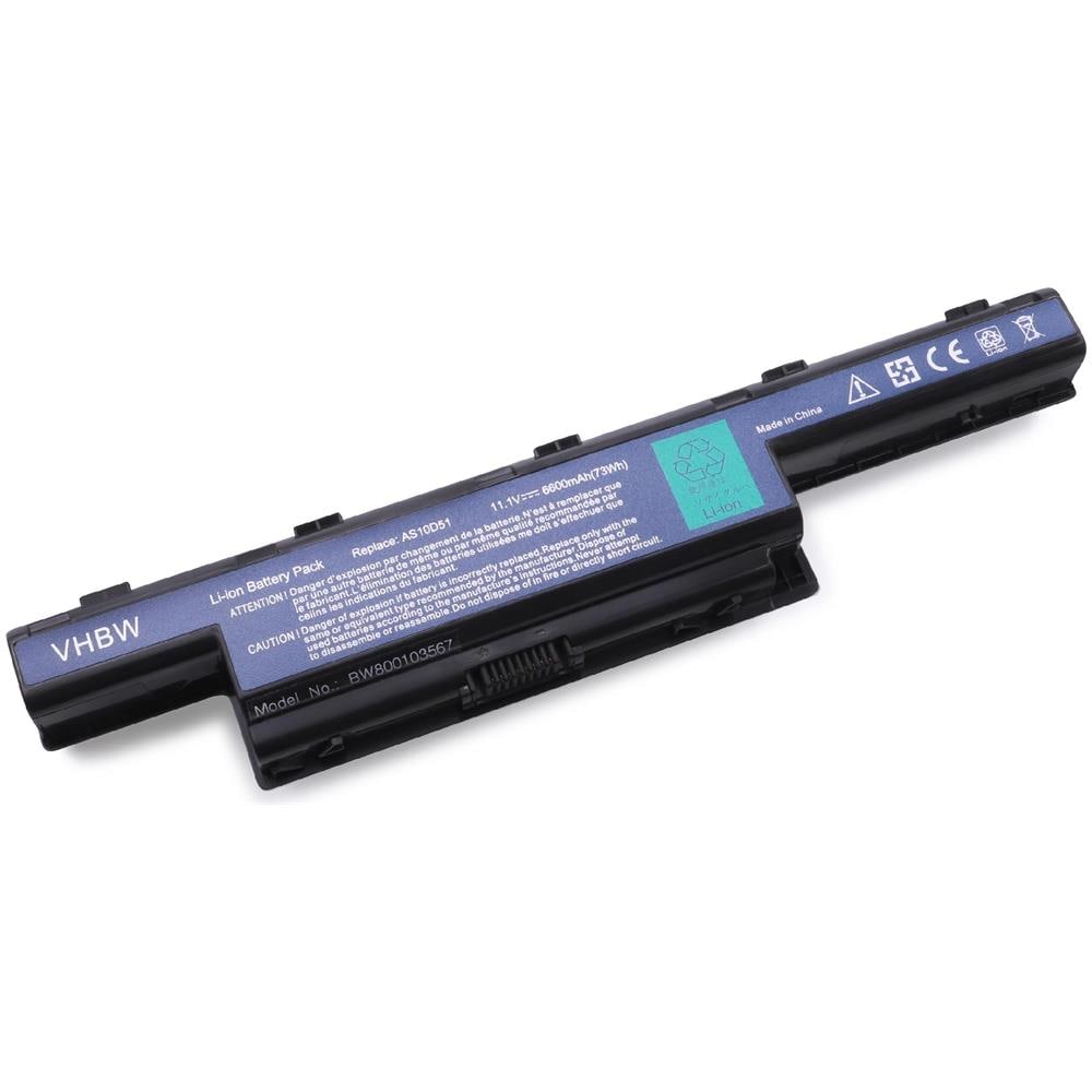 Batteria Li-ion 6600mah Nero Compatibile Con Acer Aspire V3-772, V3-772g Etc. Sostituisce 31cr19/652, As10d31, As10d3e, As10d41, As10d61, As10d71 Etc. - Foto 1