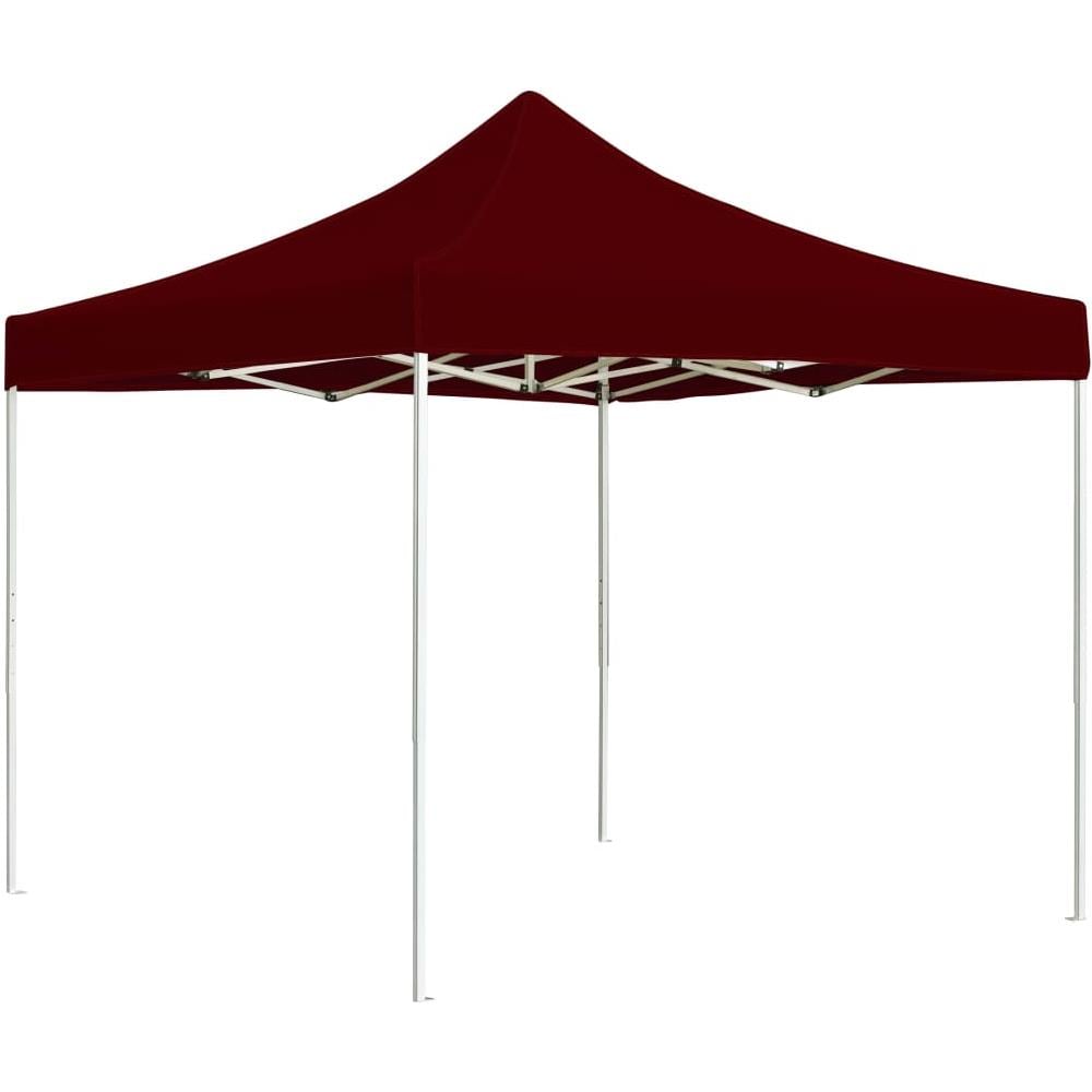 Gazebo Professionale Pieghevole in Alluminio 3x3 m Rosso Vino - Foto 1