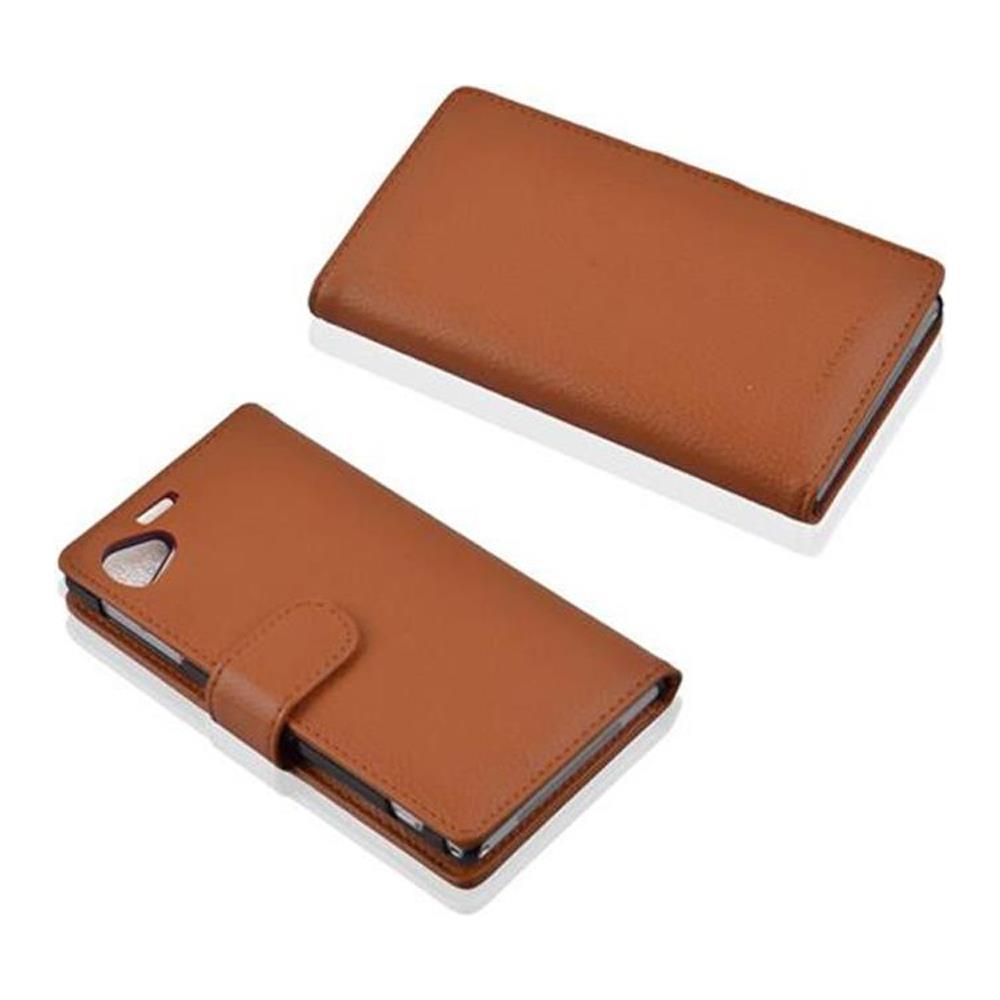 Cadorabo Custodia Compatibile Con Sony Xperia Z1 Compact In Marrone Cioccolata - Coperchio Protettivo In Ecopelle Testurizzata E Tasca Per Carte Di Credito - Foto 4