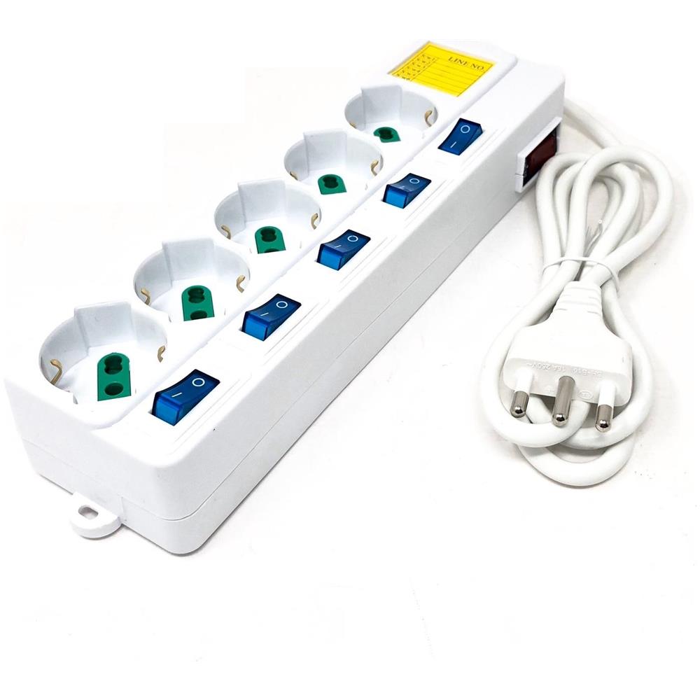 Ciabatta Multipresa Elettrica Con 5 Posti Schuko Con Interruttore On / off - Foto 1