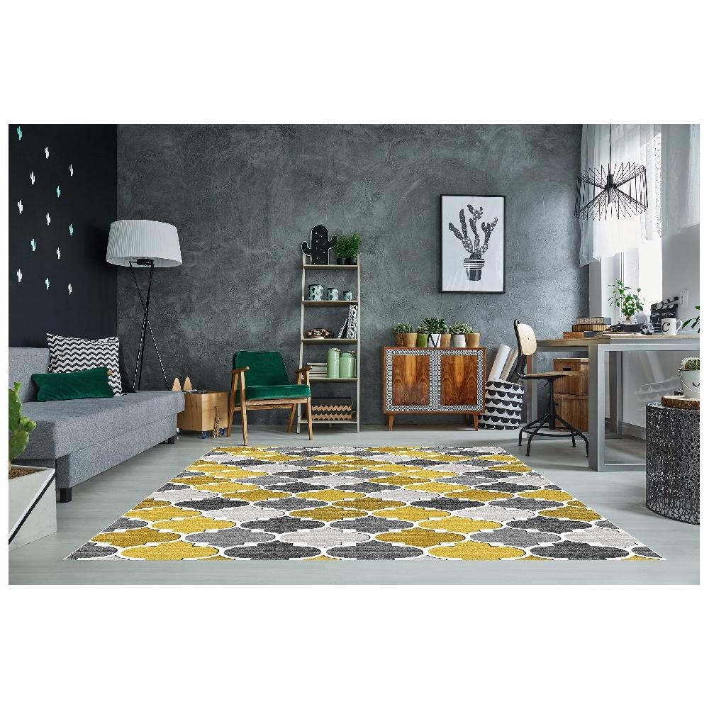 Tappeto Stampato Lily 16 - Geometrico - Arredo - Antiscivolo - Da Soggiorno, Salotto, Camera - Multicolore In Poliestere, Cotone, 60 X 100 Cm - Foto 2