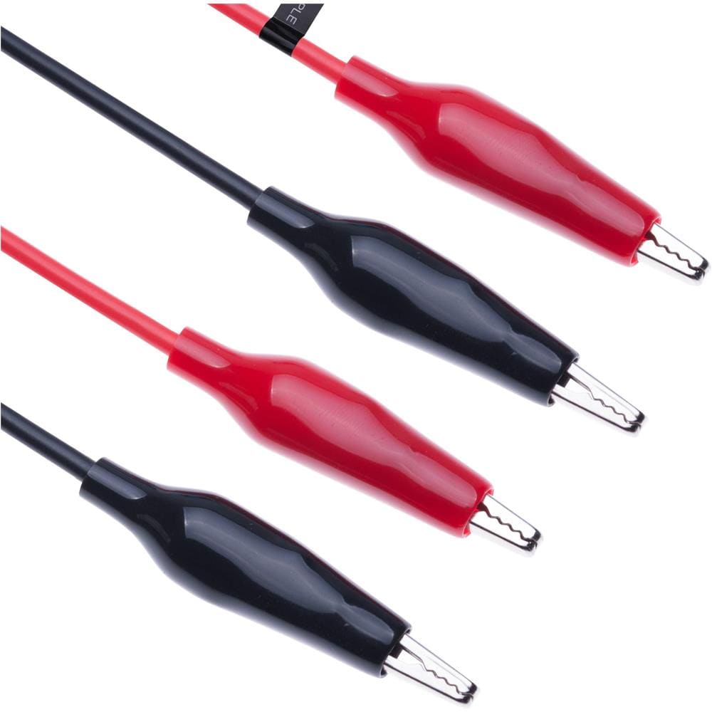 Morsetti A Coccodrillo Elettrico Isolato Wire Cavi Test Per Multimetri Set Coccodrillo Morsetti Double Ended Tester Di Tensione Del Cavo (05 Metri Red Black) - Foto 2