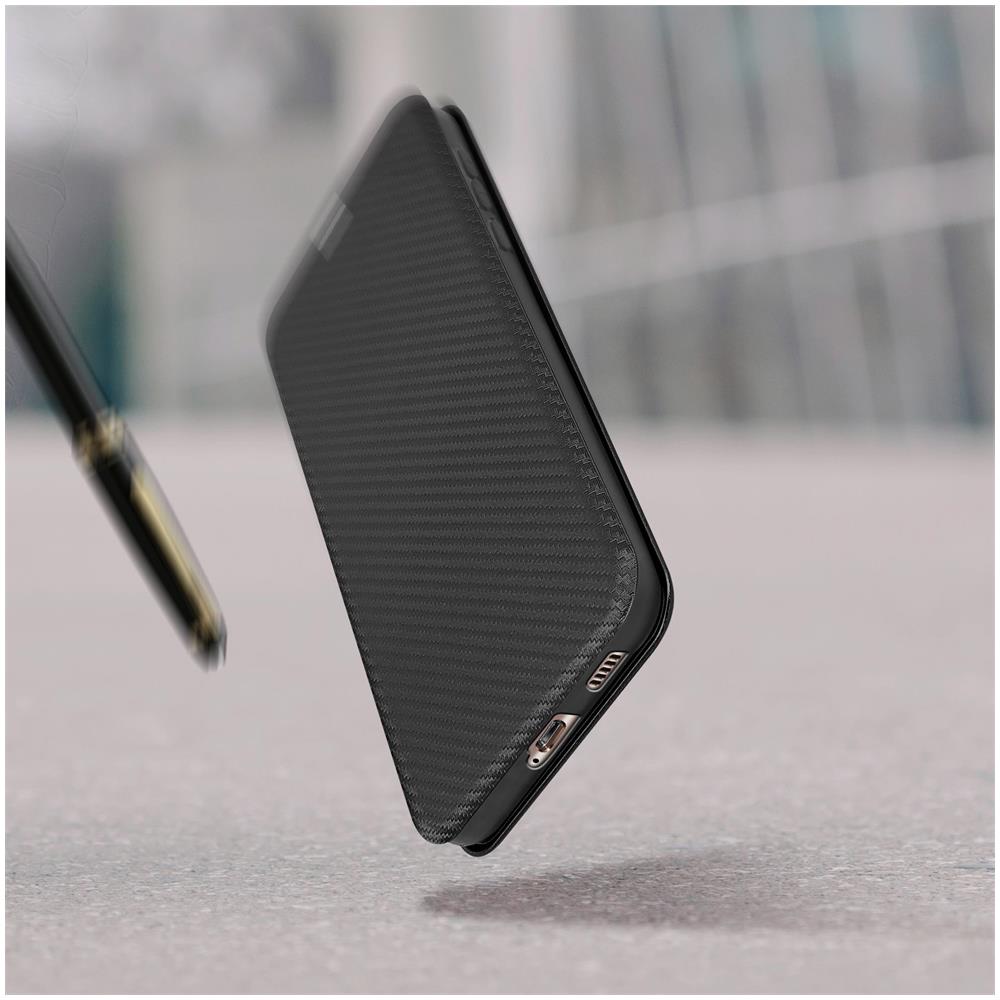 Custodia Samsung Galaxy S21 Effetto Carbonio Portacarte Funzione Supporto Nero - Foto 5