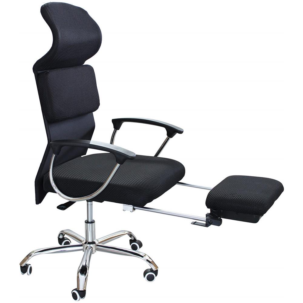 Sedia Da Ufficio Con Poggiapiedi Estraibile Ergonomica Con Poggiatesta E Supporto Lombare Sedia Da Lavoro Girevole Regolabile - Foto 4