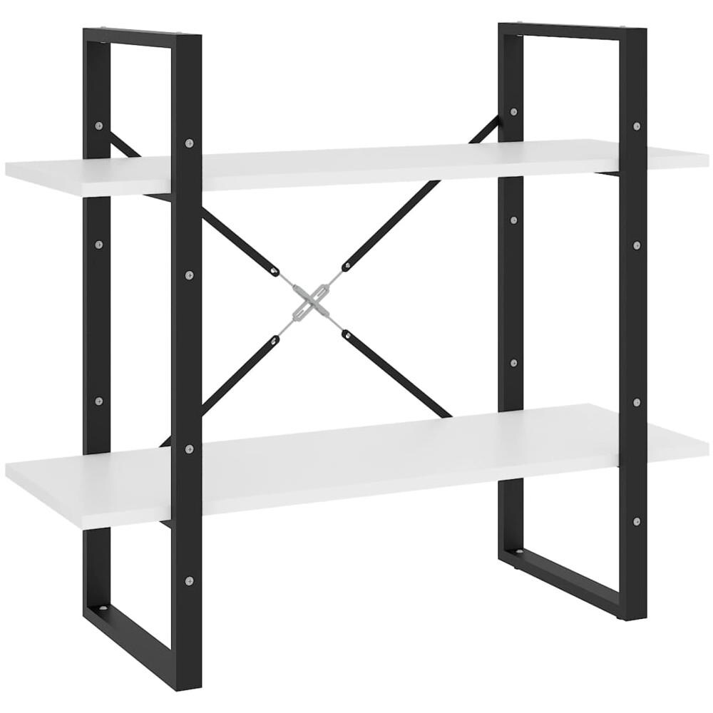 Libreria a 2 Ripiani Bianca 80x30x70 cm in Legno Multistrato - Foto 1