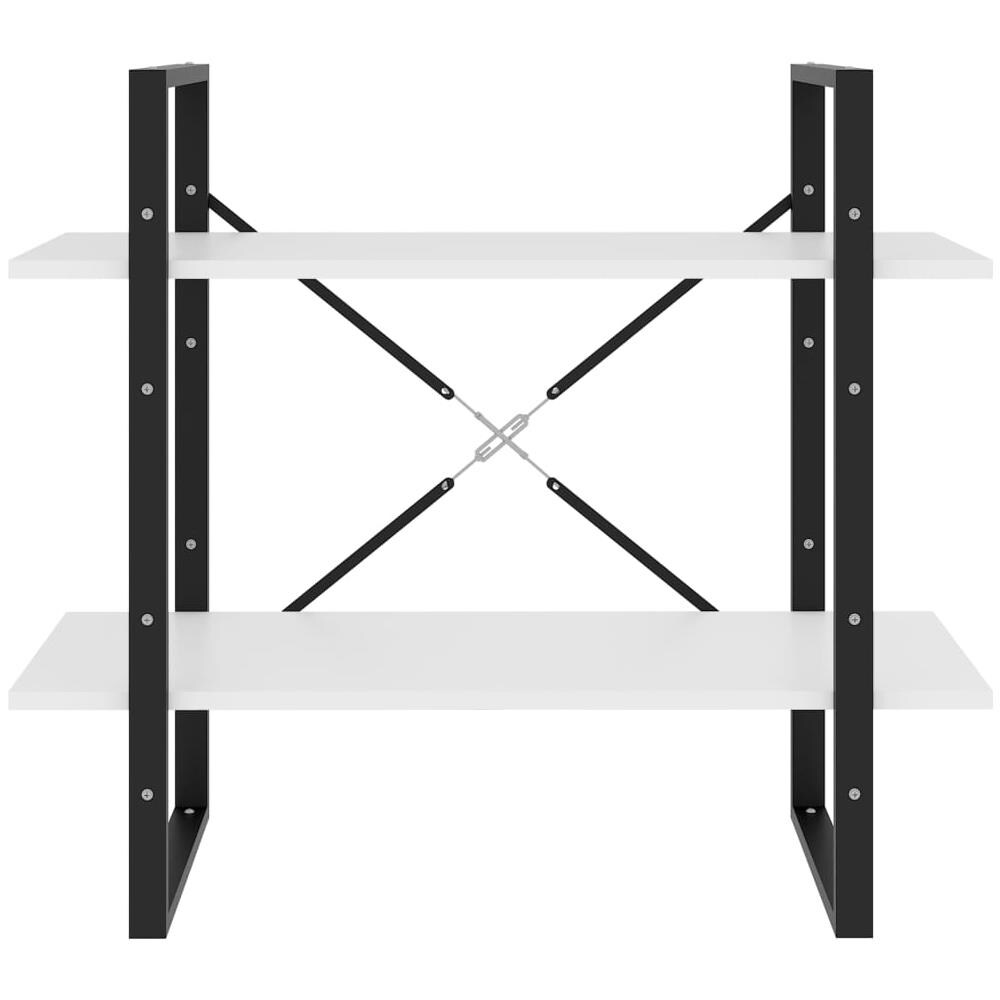 Libreria a 2 Ripiani Bianca 80x30x70 cm in Legno Multistrato - Foto 7