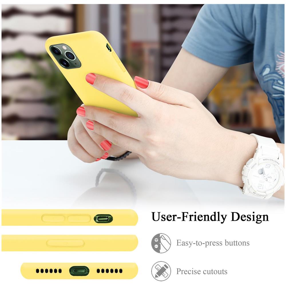 Custodia Compatibile Con Apple Iphone 11 Pro Max In Liquid Giallo - Coperchio Protettivo In Silicone Tpu Flessibile - Foto 7