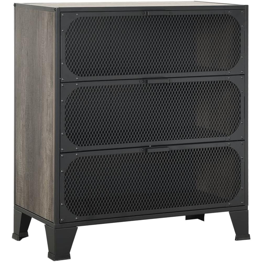 Armadi Portaoggetti 2 Pz Grigi 72x36x82 Cm Metallo E Mdf - Foto 9