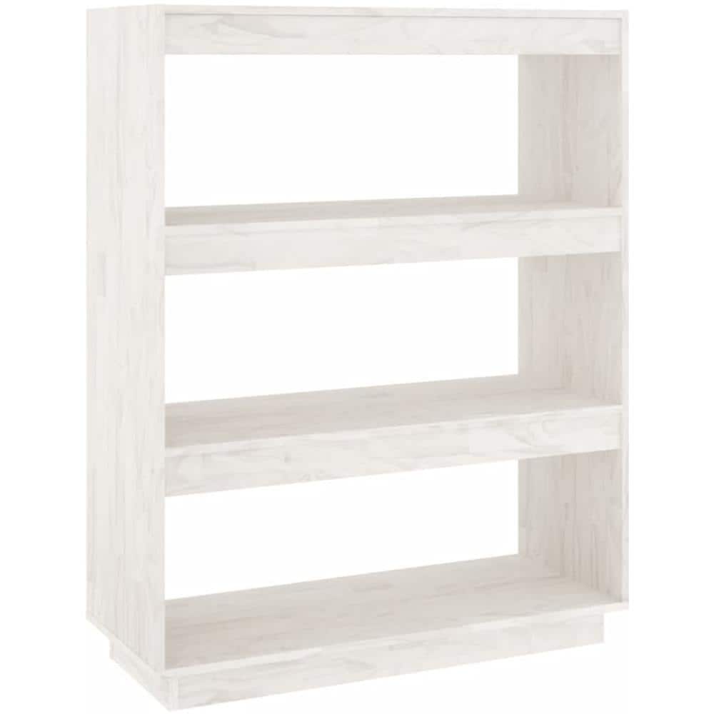 Libreria / divisorio Bianco 80x35x103 Cm Legno Massello Di Pino - Foto 2
