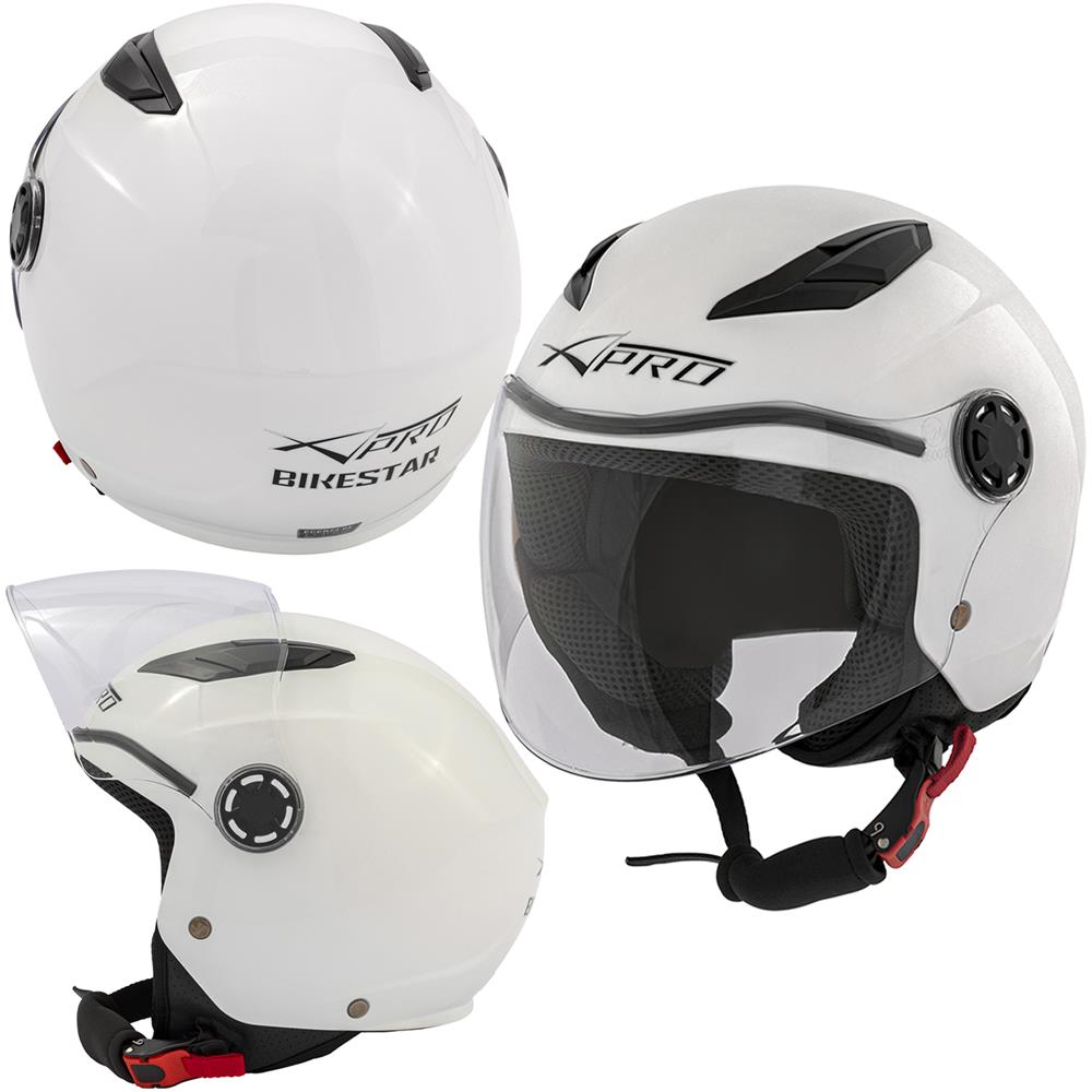 Casco Scooter Moto Omologato Ece 22-05 Bambino Ragazzo Protettivo Bianco L - Foto 1