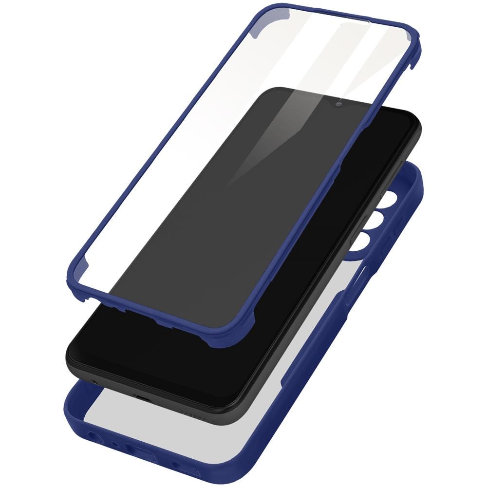 Cover Samsung Galxy A13 4g Retro Plexiglass Fronte Polimero Bordo Blu - Foto 1