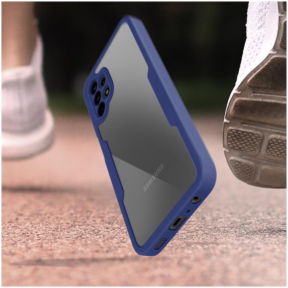 Cover Samsung Galxy A13 4g Retro Plexiglass Fronte Polimero Bordo Blu - Foto 2